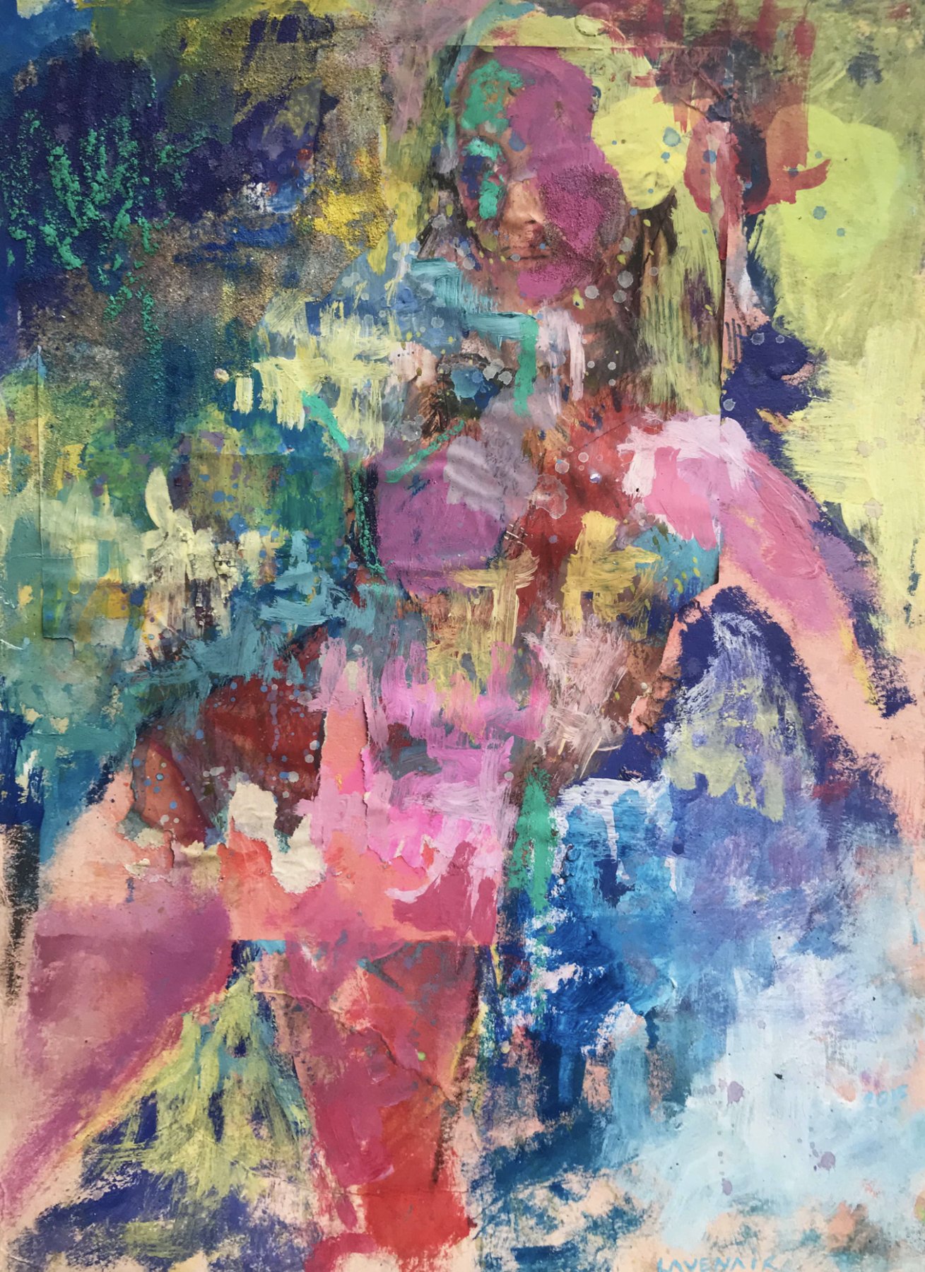 Sans titre — acrylique, gouache et collage sur papier — dimensions à préciser