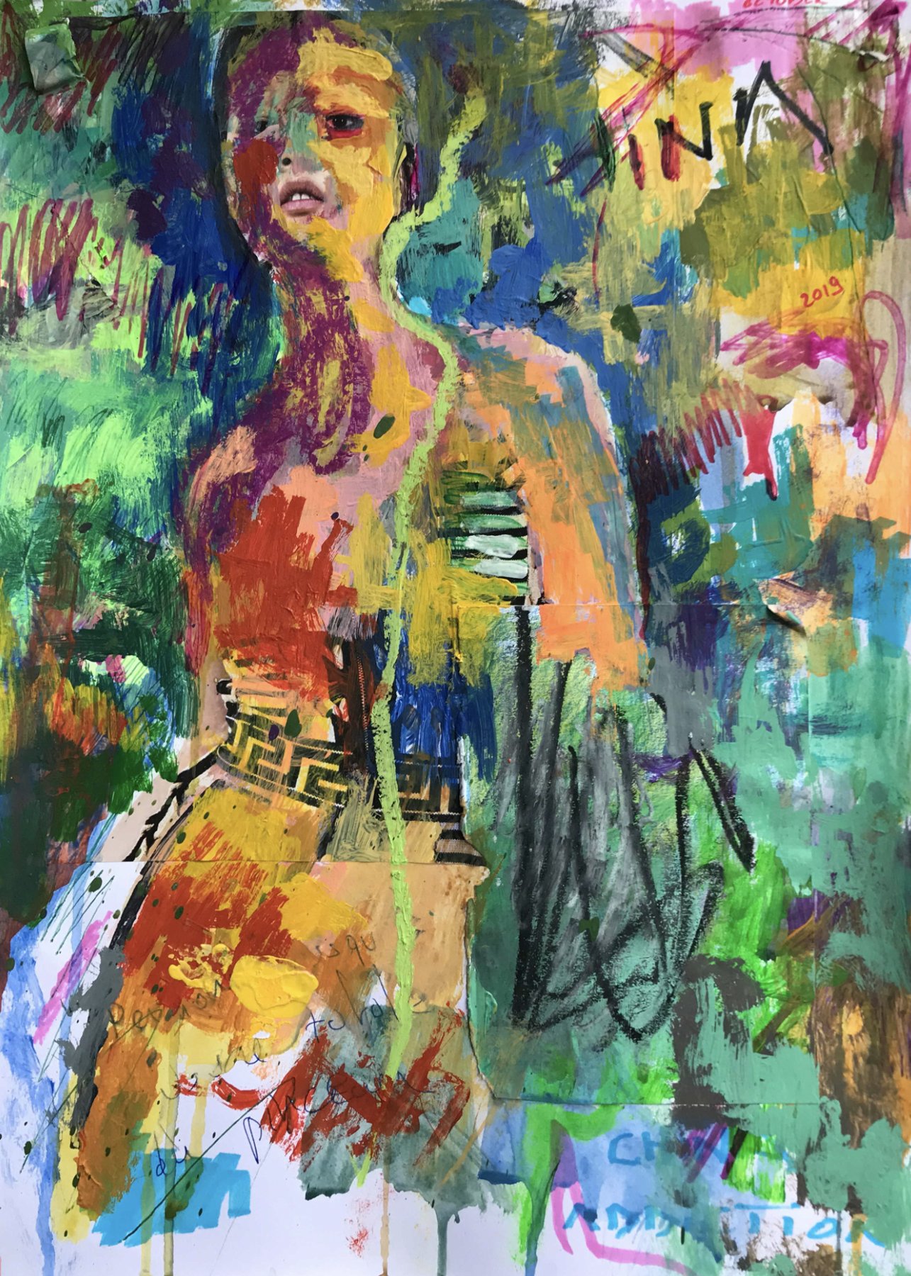 China Addiction, 2019 — technique mixte sur papier — dimensions à préciser