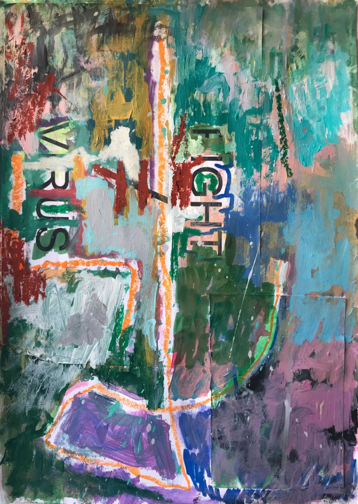 Sans titre, 2004 — acrylique et collage sur toile — dimensions à préciser